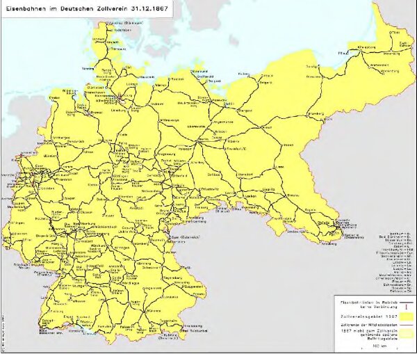 Eisenbahnen im Deutschen Zollverein 31.12.1867