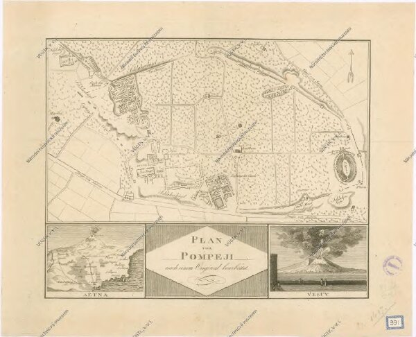 Plan von Pompeji nach einem Original bearbeitet