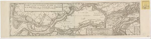 Kaart van de Beneeden rivier de Maas en de Merwede, van de Noord Zee tot Gorinchem: de vyf blaaden van de Maas en Merwede in een generale kaart door M. Bolstra