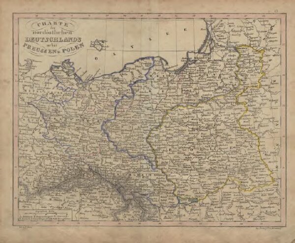 Charte des nordöstlichen Deutschlands nebst Preussen u. Polen