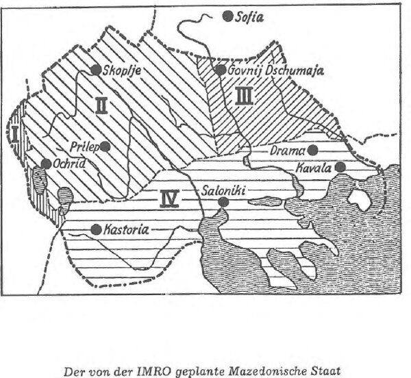 Der von der IMRO geplante Mazedonische Staat