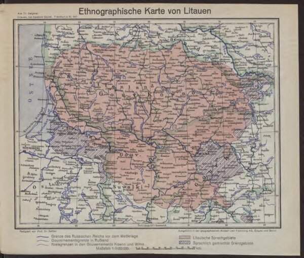 Ethnographische Karte von Litauen
