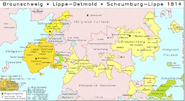 Braunschweig, Lippe-Detmold, Schaumburg-Lippe 1814