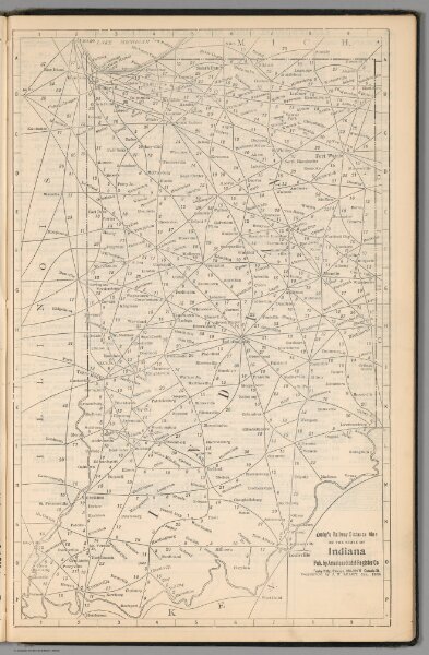 Railway Distance Map of the State of Indiana