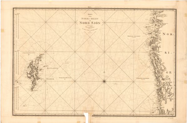 Museumskart 180: Den nordlige delen av Nordsjøen, med Shetland og deler av Norskekysten