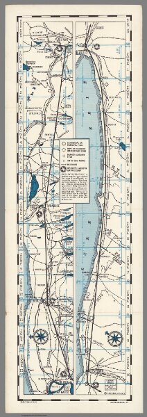 Souvenir air map showing route between Albany - Cleveland via Buffalo