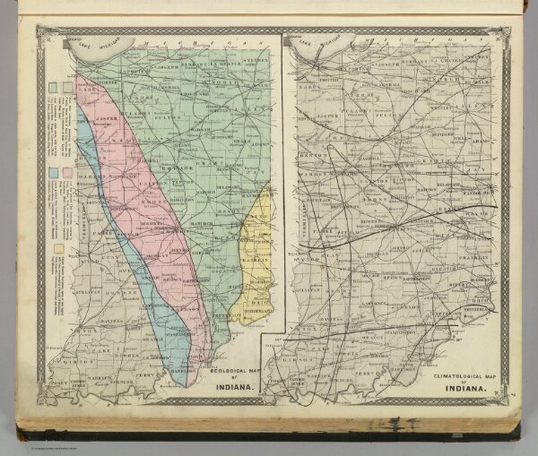 Geological map of Indiana. Climatological map of Indiana.