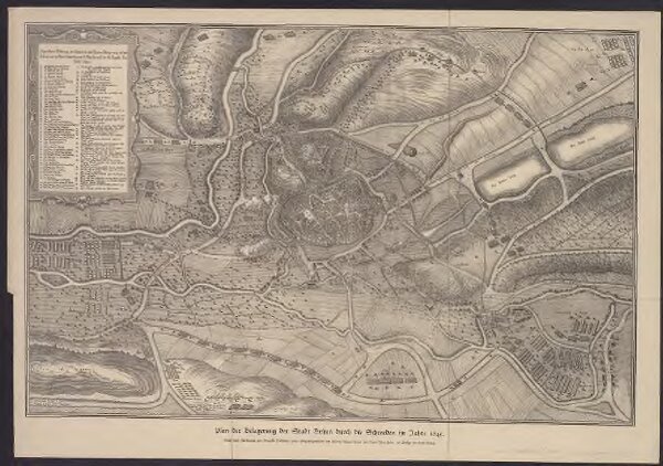Plan der Belagerung der Stadt Brünn durch die Schweden im Jahre 1645