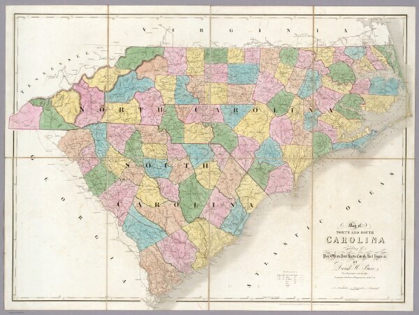 Map of North And South Carolina.