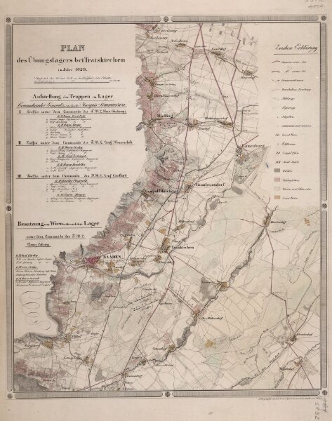 Plan des Übungslagers bei Traiskirchen im Jahre 1828