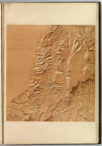 Relief map of the district of the high plateaus of Utah.