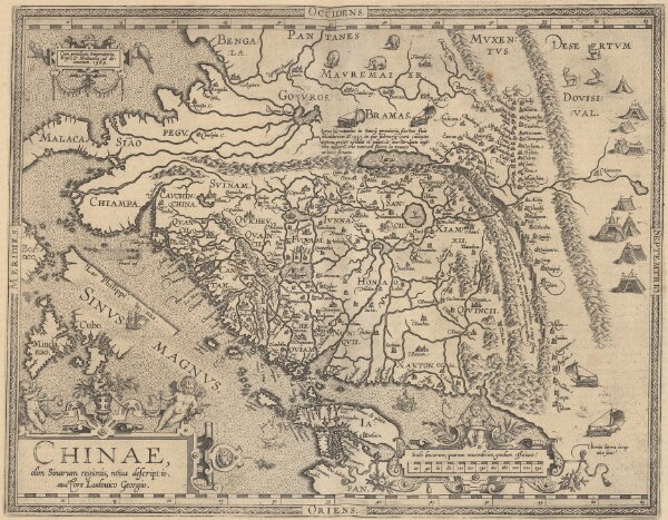 Chinae, olim Sinarum regionis, nova descriptio. [Karte], in: Theatrum orbis terrarum, S. 393.
