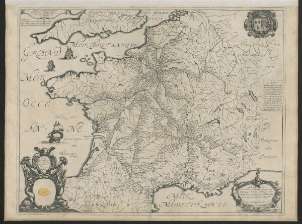 Carte Géographique des Postes qui Traversent la France, par M. Travernier.