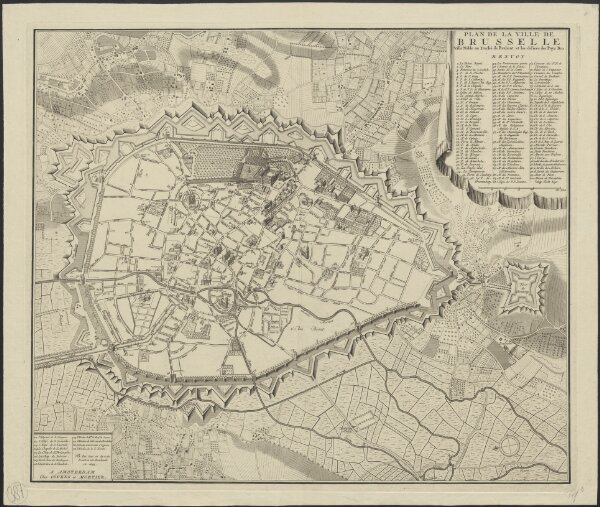 Plan de la ville de Brusselle : ville noble au Duché de Brabant, et les delices des Pays-Bas