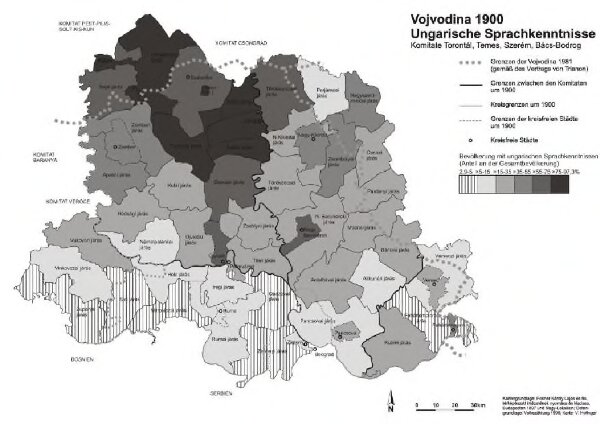 Vojvodina 1900. Ungarische Sprachkenntnisse