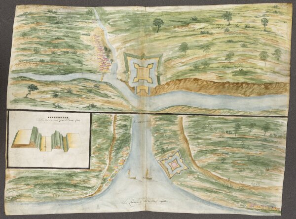 [Plan of the forts at Newport and East Cowes on the Isle of Wight].
