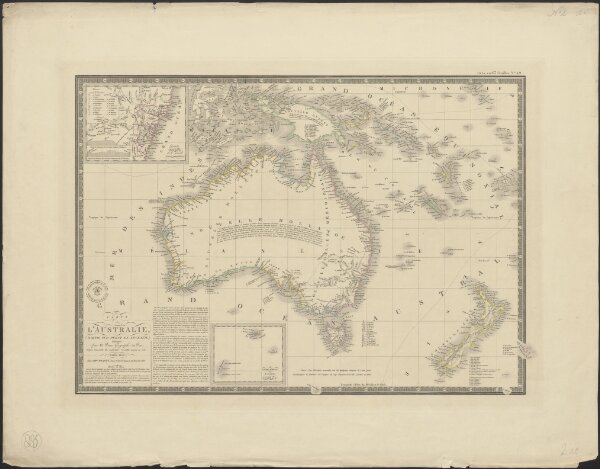 Carte de l'Australie : partie Sud-Ouest de l'Océanie