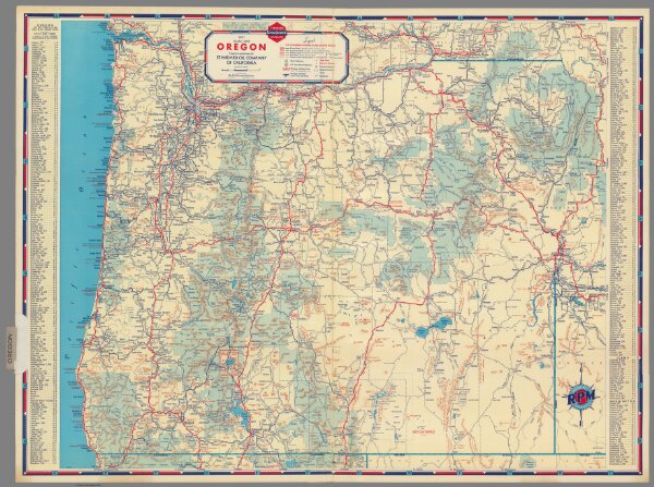 1937 road map of Oregon