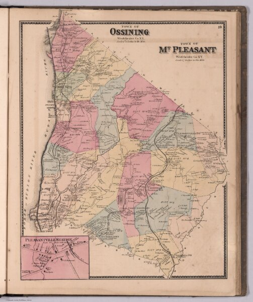 Town of Ossining, Town of Mt. Pleasant, Westchester County, New York.  (inset)  Pleasantville Station.