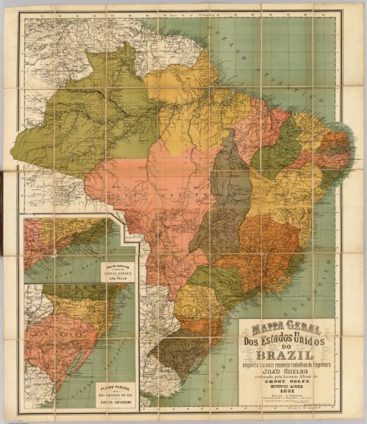 Mappa geral dos Estados Unidos do Brazil.
