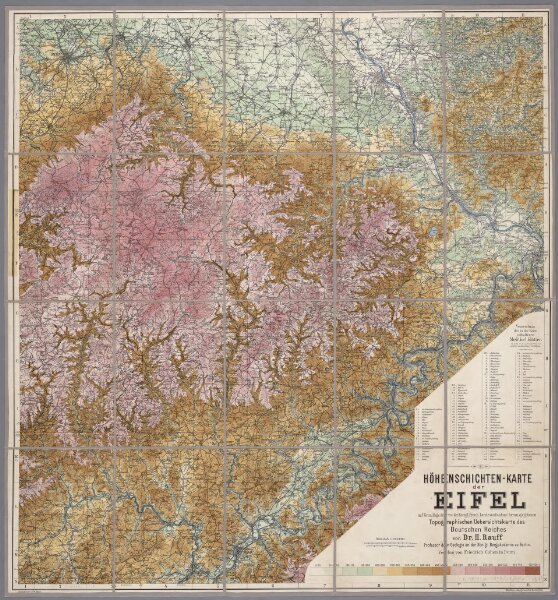 Höhenschichten-Karte der Eifel / von H. Rauff ; gezeichn. von W. Rose