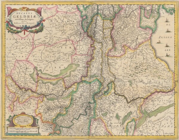 Ducatus Geldriae novissima descriptio. [Karte], in: Gerardi Mercatoris et I. Hondii Newer Atlas, oder, Grosses Weltbuch, Bd. 1, S. 407.