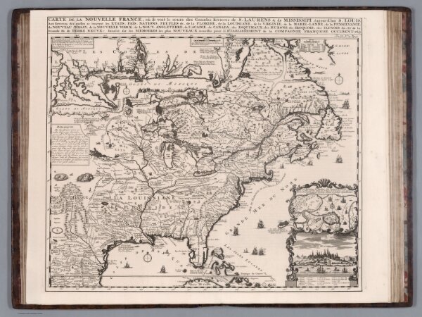 Tome VI. No. 23. Page 90. Carte de la Nouvelle France, ou se voit le cours des grandes rivieres de S. Laurens & de Mississipi ...