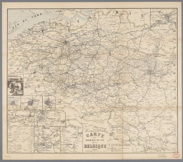 Carte des chemins de fer de la Belgique, uit: Carte des chemins de fer de la Belgique