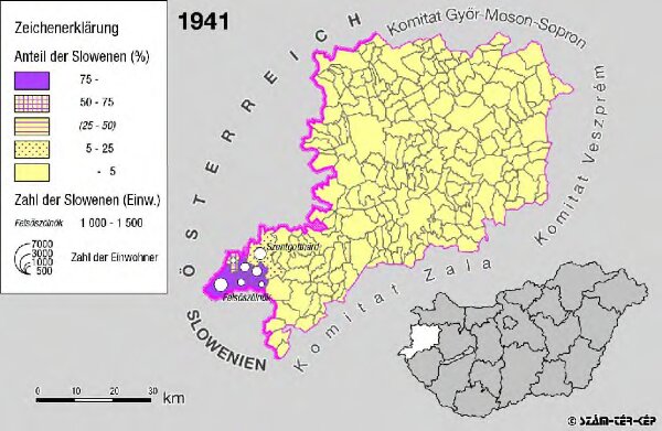 Slowenen im Komitat Vas 1941