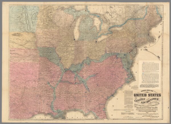Lloyd's New Map of the United States, the Canadas and New Brunswick, showing every Railroads.