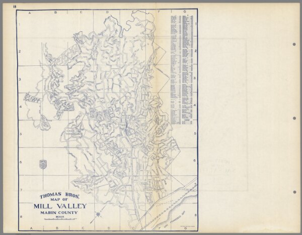 Thomas Bros.', Map of Mill Valley, Marin County, California.