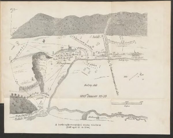 A bodrogkereszturi csata vazlata (1849 april 22- és 23-án)