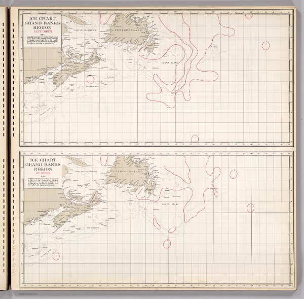 Ice Chart, Grand Banks Region, September, October.