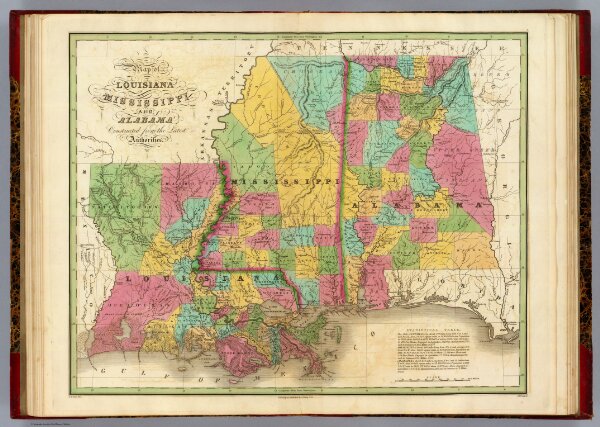 Map of Louisiana Mississippi And Alabama.