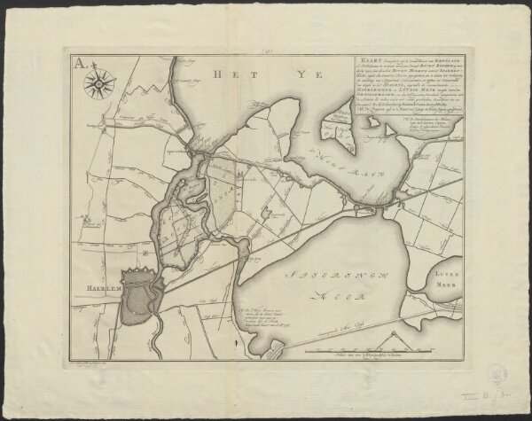 Kaart (gecopieert uyt de groote kaart van Rhynland d'A° 1687) waar in vertoont word, een concept boven boezem op tweederley wyze, met derzelver boven molens omtrent Spaerendam ...