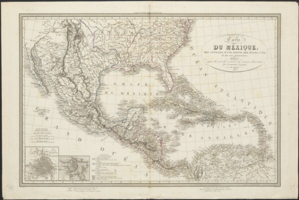 Carte du Méxique, des Antilles, d'une partie des Etats-Unis, et des pays circonvoisins