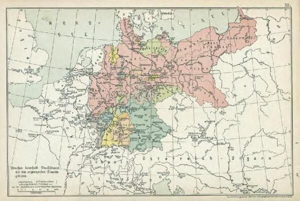 XII. Preußen innerhalb Deutschlands mit den angrenzenden Staatengebieten