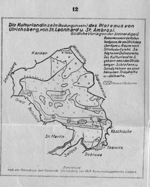Die Kulturlandinseln (Rodungsinseln) des Plateaus von Ulrichsberg, von St. Leonhard u. St. Ambrosi