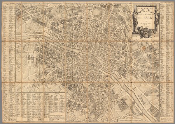 Plan routier de la ville et faubourg de Paris.