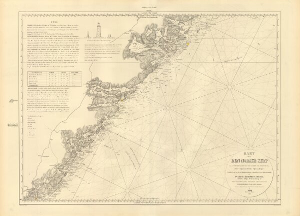 Museumskart 217-23: Kart over Den Norske Kyst fra Jomfruland og Kragerø til Arendal