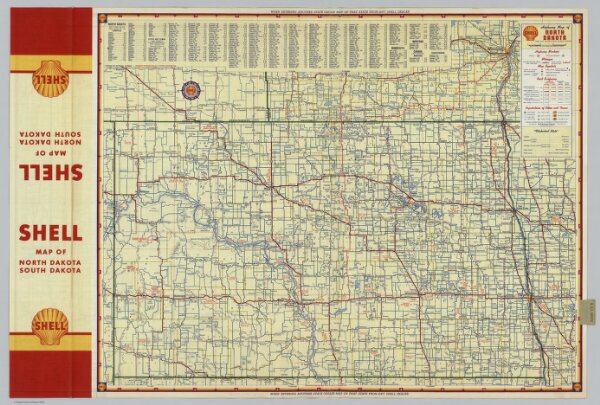 Shell Highway Map of North Dakota.