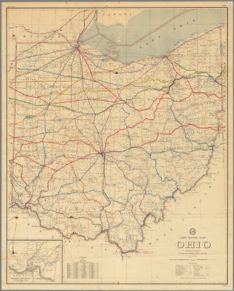 Post Route Map of the State of Ohio Showing Post Offices ... May 15, 1942.