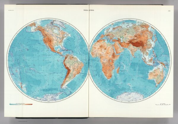 1-2.  World, Physical.  The World Atlas.