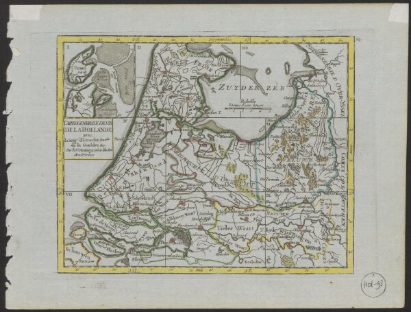 Carte generale des IX de la Hollande; avec la Seig. d'Utrecht, Par.tie de la Gueldre, &c.