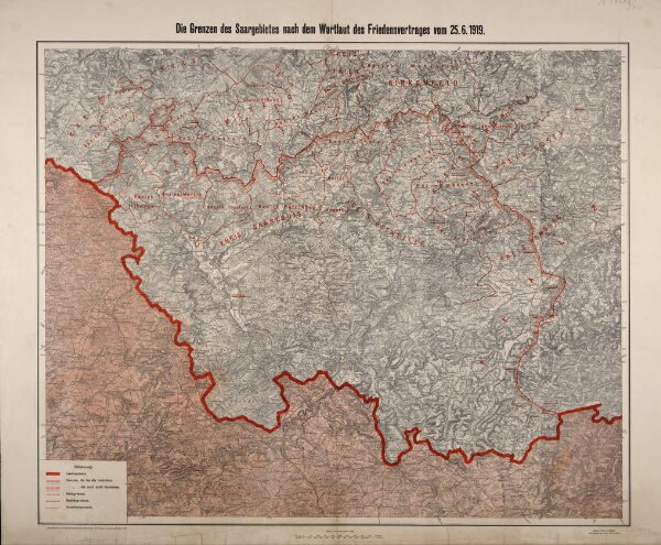 Die Grenzen des Saargebietes nach dem Wortlaut des Friedensvertrages vom 25. 6. 1919