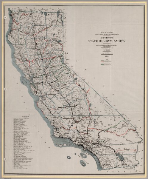 Map Showing State Highway System (California), 1926.
