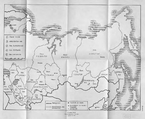 Russisches Reich. Verwaltungsgrenzen von 1914. Asiatischer Teil