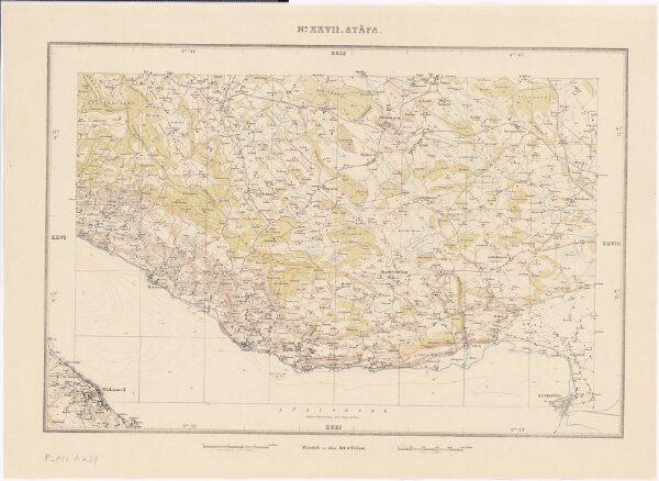 Topographische Karte des Kantons Zürich (Wild-Karte): Blatt XXVII: Stäfa
