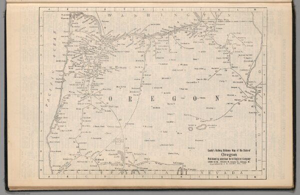 Railway Distance Map of the State of Oregon