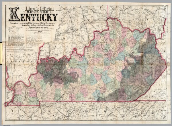 Lloyd's Official Map Of The State Of Kentucky